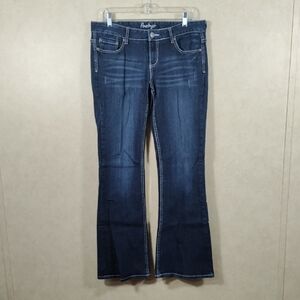 04121 Amethyst boot cut jeans w/topstitching & embroidery 11